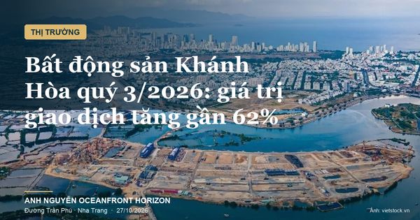 Bất động sản Khánh Hòa quý 3/2026: giá trị giao dịch tăng gần 62%